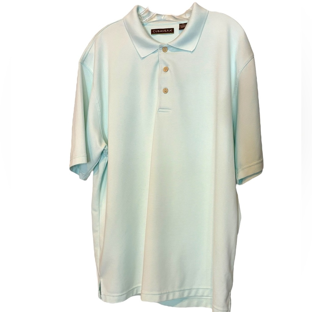 Cubavera Men's Mint Green Polo Shirt Ribbed XL Golf Resort